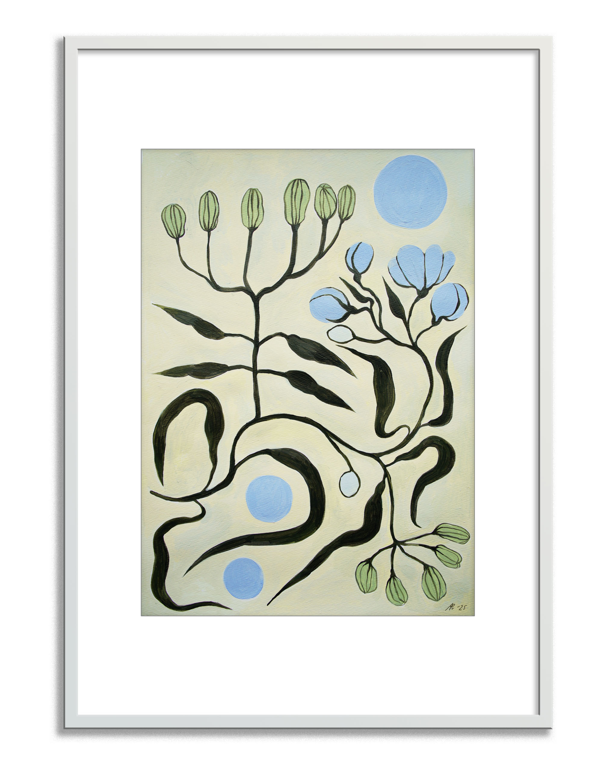 Blåblomma print - Blå