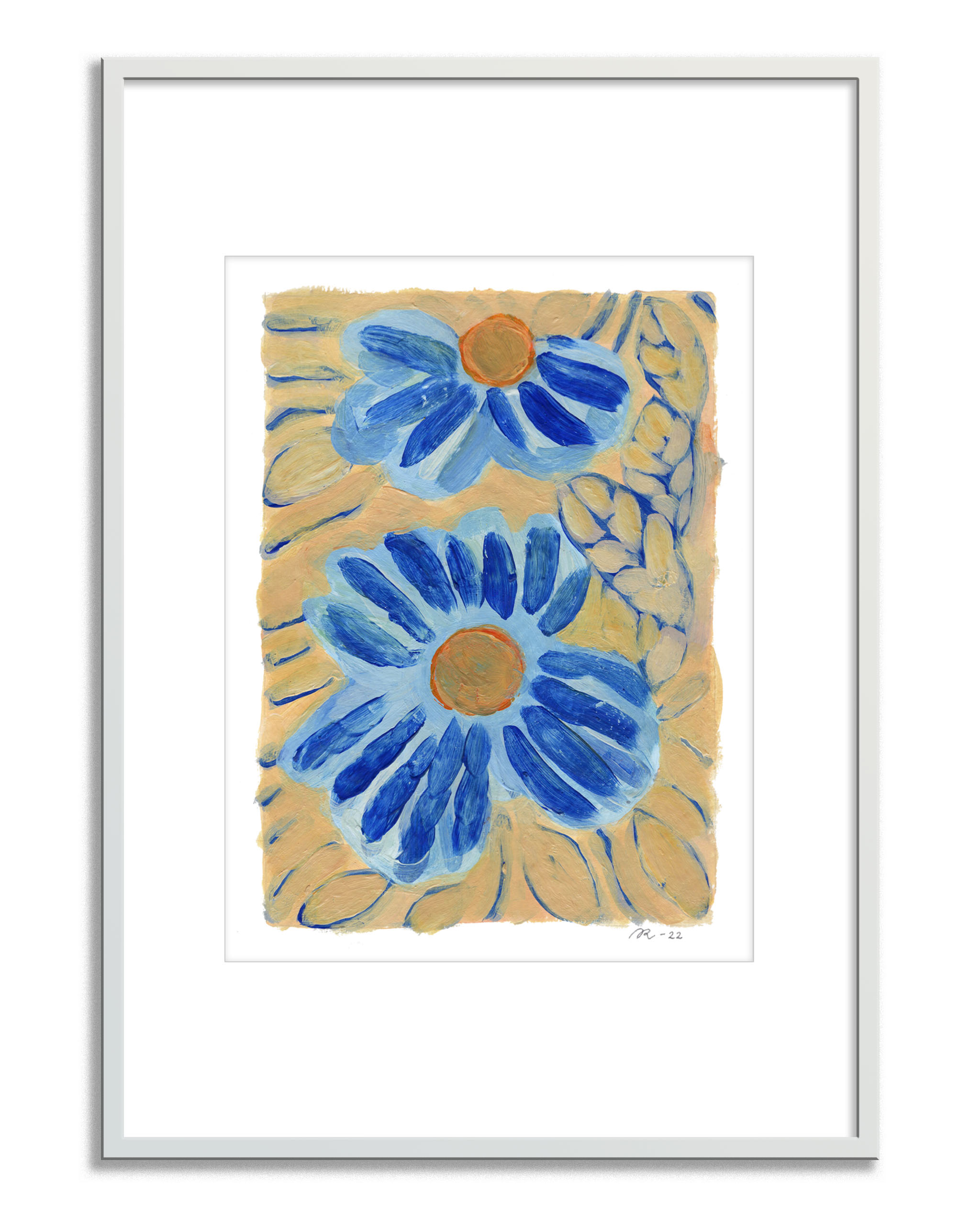 Kronblad print - Blå