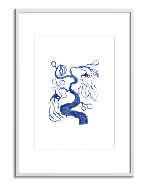 Knoppar i blå mini print - Blå