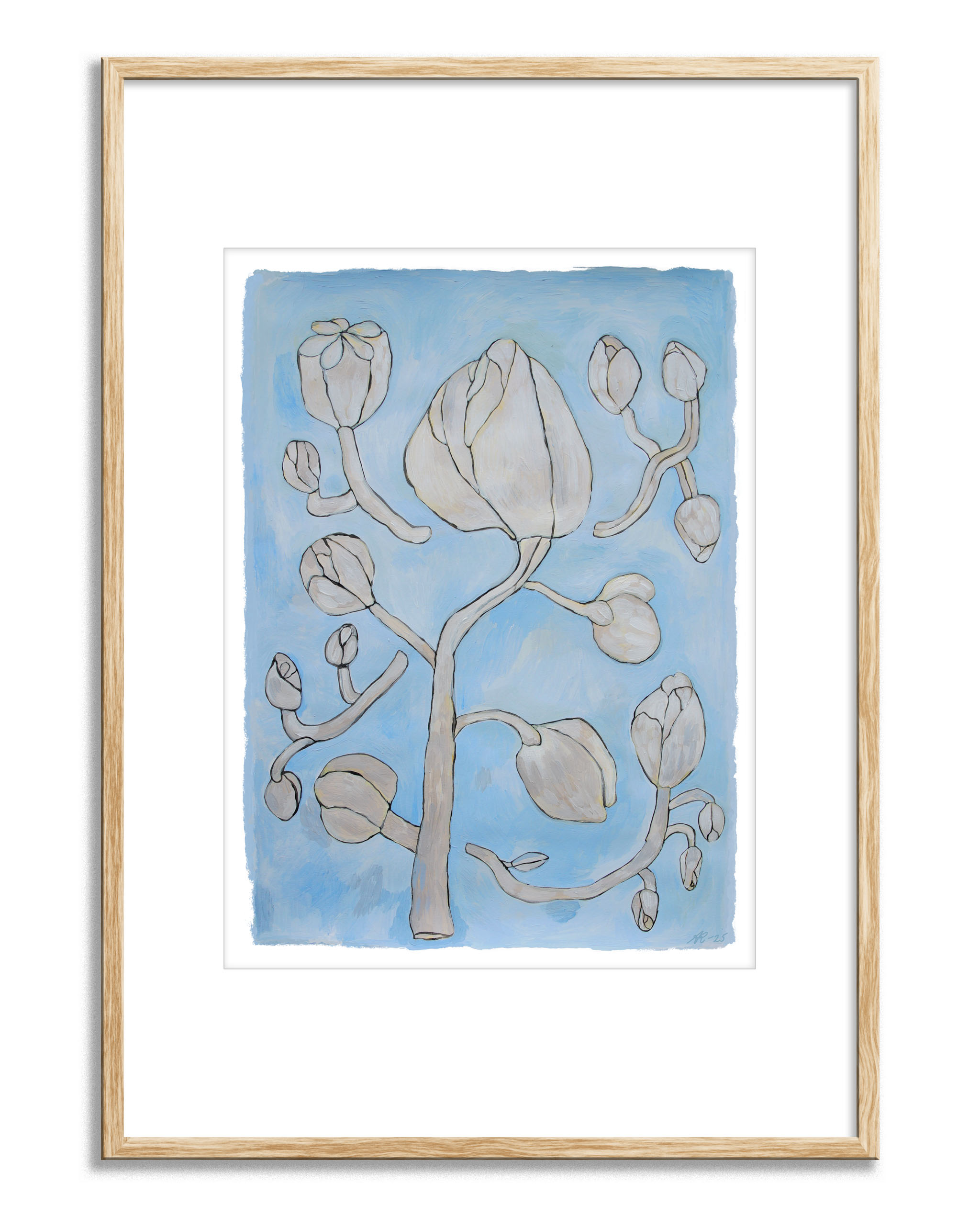 Regn av blomster print - Blå