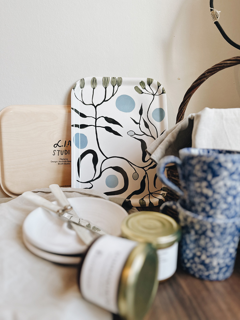 Blåblomma bricka - Blå - Bild 2